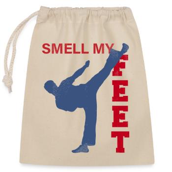 Karaté, karaté kyokushin, coup de pied de karaté - Sac cadeau en coton avec cordon (25 x 30 cm) - nature - Devant