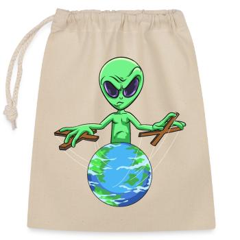 Alien Puppenspiel Außerirdische Kontrolle - Verschließbarer Geschenkbeutel aus Baumwolle (25x30cm) - Natur - Vorne