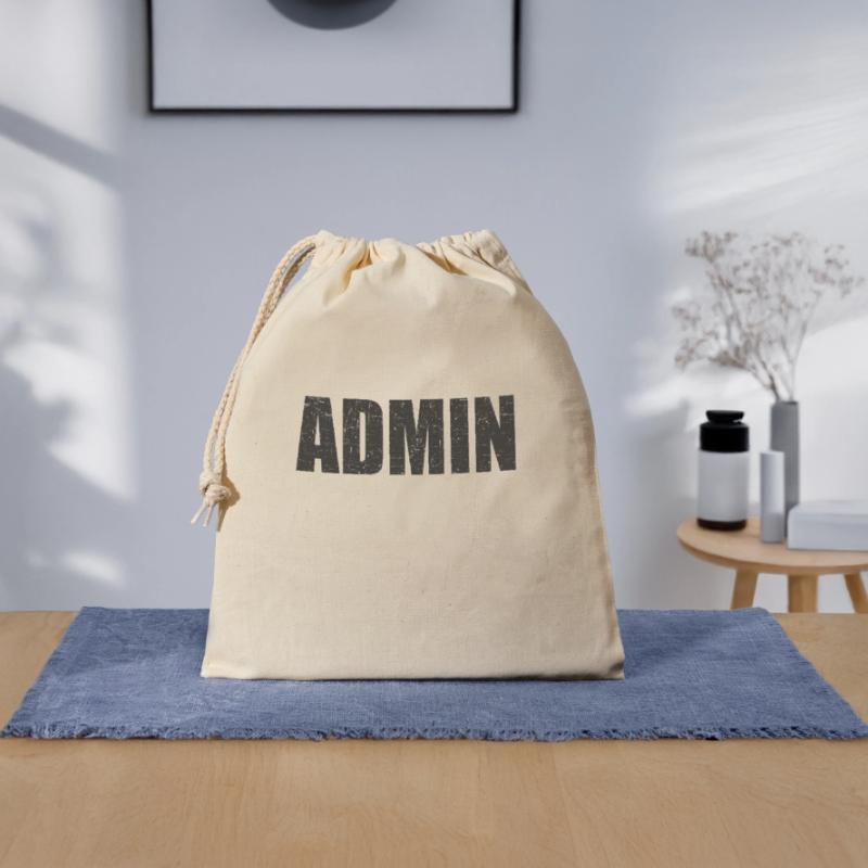 admin programmer Linux IT gift idea Closable cotton gift bag (25x30cm)