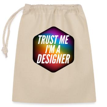 Graphic designer gift - Closable cotton gift bag (25x30cm) - nature - Front