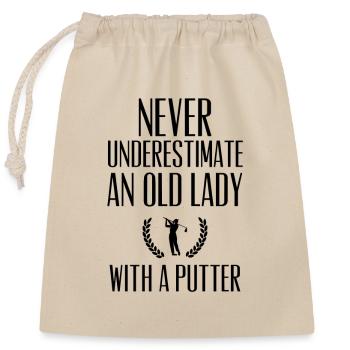 Lustiger Spruch Oma Golferin Golfspielerin - Verschließbarer Geschenkbeutel aus Baumwolle (25x30cm) - Natur - Vorne