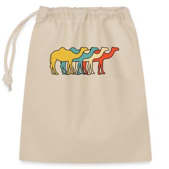 Vintage Retro Pop Art Chameau dromadaire Idée cadeau - Sac cadeau en coton avec cordon (25 x 30 cm) - nature - Devant