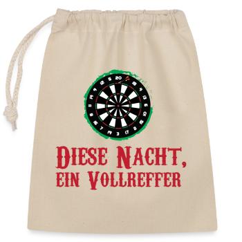 Darts Dartpfeile Dartspieler Wortspiel Volltreffer - Verschließbarer Geschenkbeutel aus Baumwolle (25x30cm) - Natur - Vorne