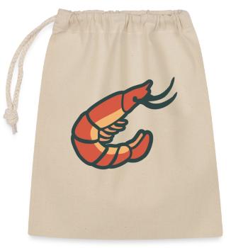 Shrimp Garnele - Verschließbarer Geschenkbeutel aus Baumwolle (25x30cm) - Natur - Vorne