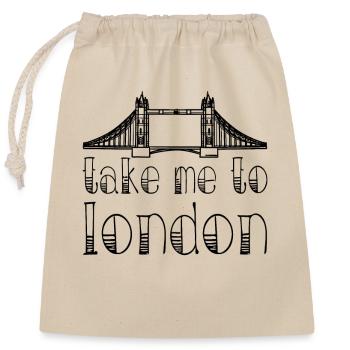 Take me to London - Closable cotton gift bag (25x30cm) - nature - Front