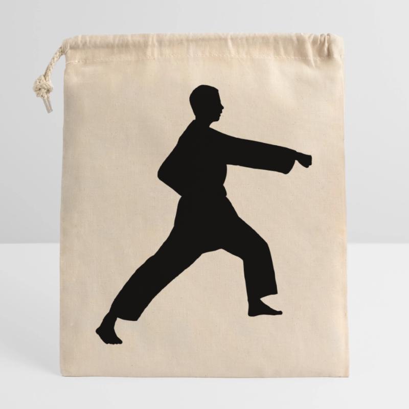 Punsch Karate oder Teakwondo Punsch Verschließbarer Geschenkbeutel aus Baumwolle (25x30cm)