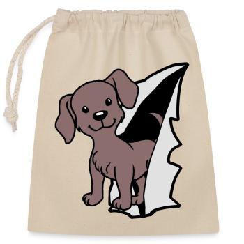 Dog Dogs Dog Owner Dog Lovers Children - Closable cotton gift bag (25x30cm) - nature - Front
