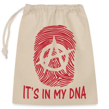 Aufkleber anarchy Symbol es in meinem DNA-Fingerabdruck - Verschließbarer Geschenkbeutel aus Baumwolle (25x30cm) - Natur - Vorne
