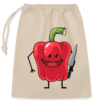 Paprika Vegetables Healthy Food Kitchen Knives - Closable cotton gift bag (25x30cm) - nature - Front