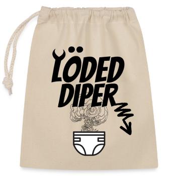 Loaded Diper Mit Diper Design Und Geruch - Verschließbarer Geschenkbeutel aus Baumwolle (25x30cm) - Natur - Vorne