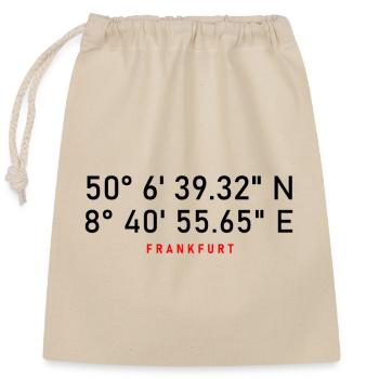Coordonnées de Francfort - Sac cadeau en coton avec cordon (25 x 30 cm) - nature - Devant