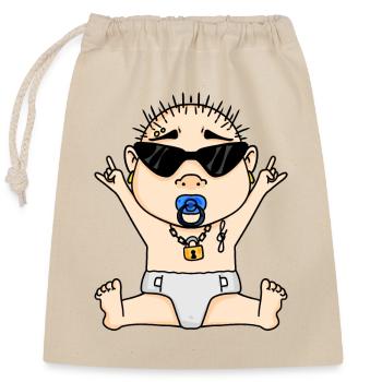 Cool baby - Closable cotton gift bag (25x30cm) - nature - Front