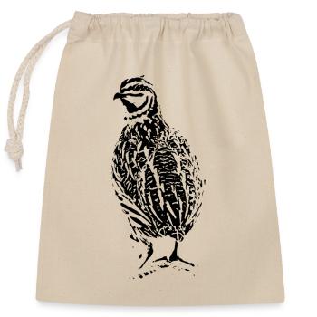 Conception de caille - Sac cadeau en coton avec cordon (25 x 30 cm) - nature - Devant