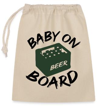 Bière à bord - Sac cadeau en coton avec cordon (25 x 30 cm) - nature - Devant