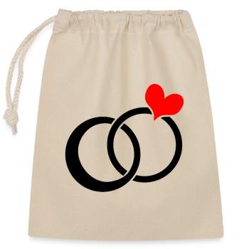 Épouser bague de fiançailles mariage bande de mariage couples - Sac cadeau en coton avec cordon (25 x 30 cm) - nature - Devant