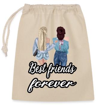 Meilleure amie pour toujours - Sac cadeau en coton avec cordon (25 x 30 cm) - nature - Devant