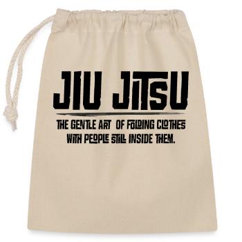 Jiu Jitsu - the gentle art of folding clothes, - Closable cotton gift bag (25x30cm) - nature - Front