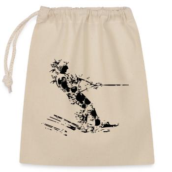 Water ski design - Closable cotton gift bag (25x30cm) - nature - Front