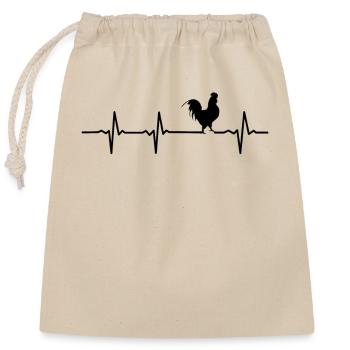 Chicken Heartbeat Rooster Pulse Farmer Chicken Gift - Closable cotton gift bag (25x30cm) - nature - Front