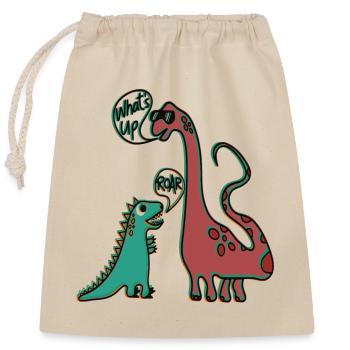 Dinosaures Tyrannosaurus et Brachiosaurus - Sac cadeau en coton avec cordon (25 x 30 cm) - nature - Devant