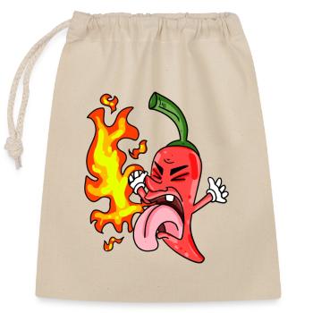 Drôle de piment - Peperoni - Sac cadeau en coton avec cordon (25 x 30 cm) - nature - Devant