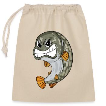 Pike - Closable cotton gift bag (25x30cm) - nature - Front