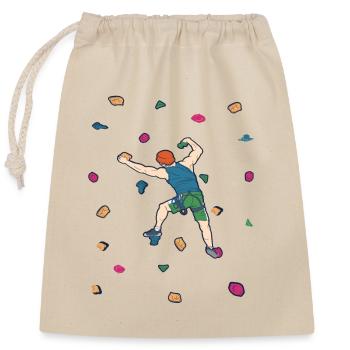 Bouldern Felsklettern Klettersport - Verschließbarer Geschenkbeutel aus Baumwolle (25x30cm) - Natur - Vorne