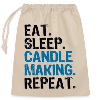 Bougies Bougies Fabrication de bougies - Sac cadeau en coton avec cordon (25 x 30 cm) - nature - Devant