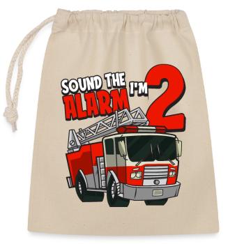 2ème anniversaire ans jeune pompier cadeau - Sac cadeau en coton avec cordon (25 x 30 cm) - nature - Devant
