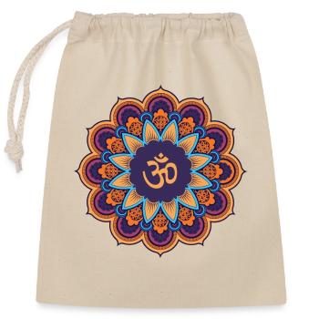 Mandala Citation Om - Sac cadeau en coton avec cordon (25 x 30 cm) - nature - Devant