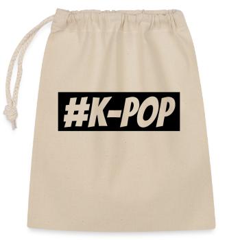 #K-POP - Sac cadeau en coton avec cordon (25 x 30 cm) - nature - Devant