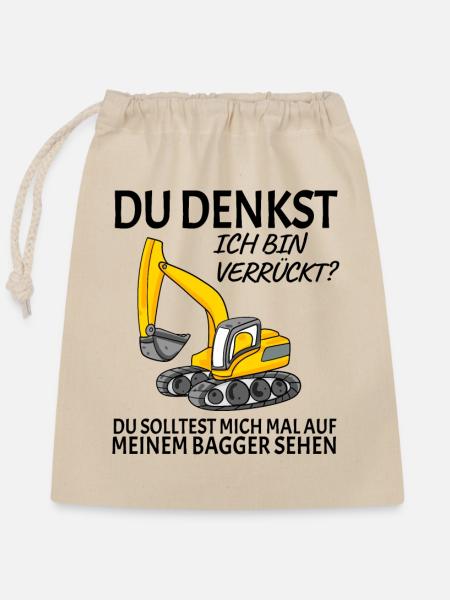 Baggerfahrer Bagger - Verschließbarer Geschenkbeutel aus Baumwolle (25x30cm) - Natur