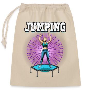 Jumping Trampoline Trend Sport Fitness Sport Féminin - Sac cadeau en coton avec cordon (25 x 30 cm) - nature - Devant