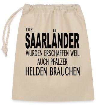 Saarländer und Pfälzer - Verschließbarer Geschenkbeutel aus Baumwolle (25x30cm) - Natur - Vorne