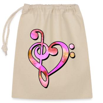 Techno Music Bass Wrench Clef Clef - Closable cotton gift bag (25x30cm) - nature - Front