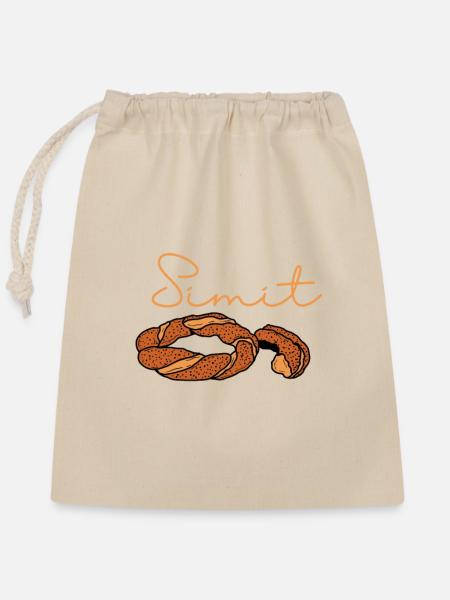 Sesamring Simit Gebäck Türkisch Arabisch - Verschließbarer Geschenkbeutel aus Baumwolle (25x30cm) - Natur