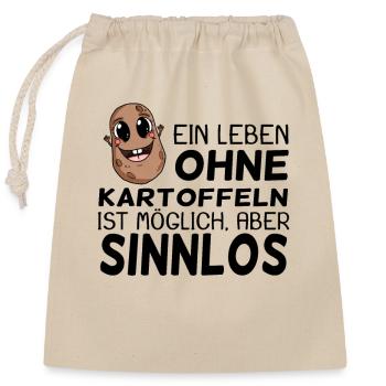 Kartoffel - Verschließbarer Geschenkbeutel aus Baumwolle (25x30cm) - Natur - Vorne