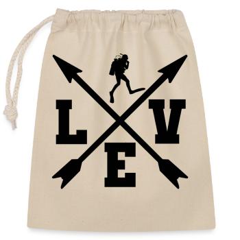 Plongée sous-marine - Sac cadeau en coton avec cordon (25 x 30 cm) - nature - Devant