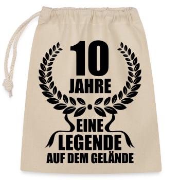 10 Jahre Im Dienst Dienstjubiläum Legende Arbeit - Verschließbarer Geschenkbeutel aus Baumwolle (25x30cm) - Natur - Vorne