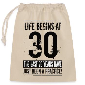 30th birthday - Closable cotton gift bag (25x30cm) - nature - Front