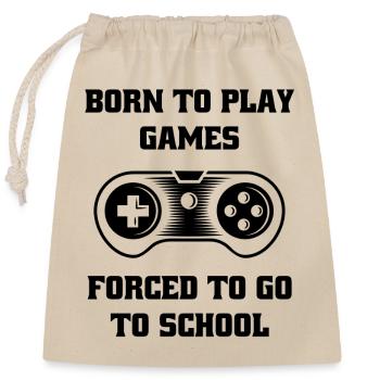 Gaming Console Controller Gaming Gamer - Closable cotton gift bag (25x30cm) - nature - Front