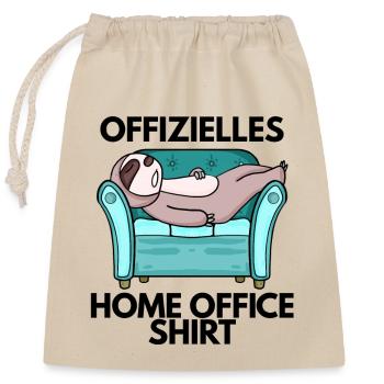 Home Office - Verschließbarer Geschenkbeutel aus Baumwolle (25x30cm) - Natur - Vorne