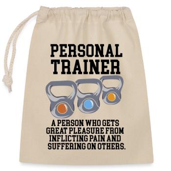 Personal Trainer Definition - Closable cotton gift bag (25x30cm) - nature - Front