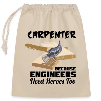 Artisans charpentiers - Sac cadeau en coton avec cordon (25 x 30 cm) - nature - Devant