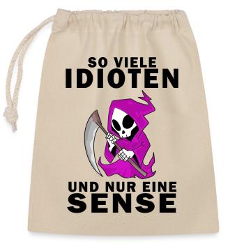 Sensenmann Damen Sarkastisch Provokation - Verschließbarer Geschenkbeutel aus Baumwolle (25x30cm) - Natur - Vorne