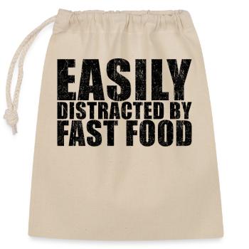 Fast Food Saying - Closable cotton gift bag (25x30cm) - nature - Front