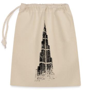 Dubai Burj Khalifa Vintage Silhouette Emirat VAE - Verschließbarer Geschenkbeutel aus Baumwolle (25x30cm) - Natur - Vorne