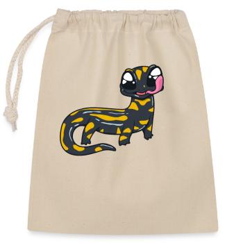 Kawaii Fire Salamander - Closable cotton gift bag (25x30cm) - nature - Front