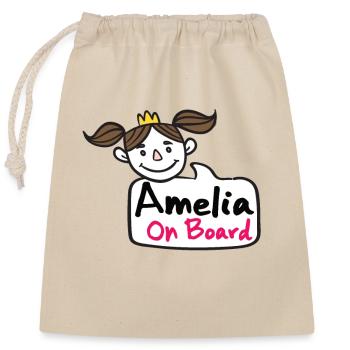 Amelia à bord - Sac cadeau en coton avec cordon (25 x 30 cm) - nature - Devant