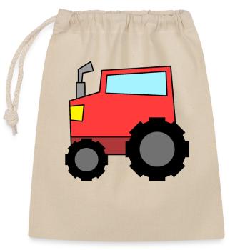 Tractor - Closable cotton gift bag (25x30cm) - nature - Front